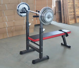 באנדל סט משקולות 50 ק"ג במזוודה + ספת כושר עם סטנדים למוט