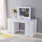 שידת איפור הוליווד 1.3 מטר - לבן