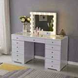 שידת איפור הוליווד 1.3 מטר - לבן