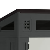 מחסן גינה מעוצב עם חלונות עליונים 189×173×228 ס״מ — אפור כהה ואפור בהיר