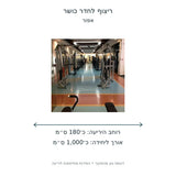 ריצוף לחדר כושר בגוון אפור – תרשים מידות רוחב כ־180 ס״מ ואורך כ־1000 ס״מ