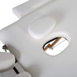 מיטת טיפולים מתקפלת ומתכווננת מעץ - לבן