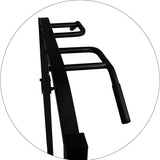 מוט מתח רב-אחיזות מובנה בחצי כלוב משקולות מקצועי שחור – לאימון גב, ידיים וכתפיים בבית.