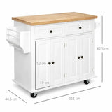 ארון שירות רחב עם גלגלים - אי למטבח